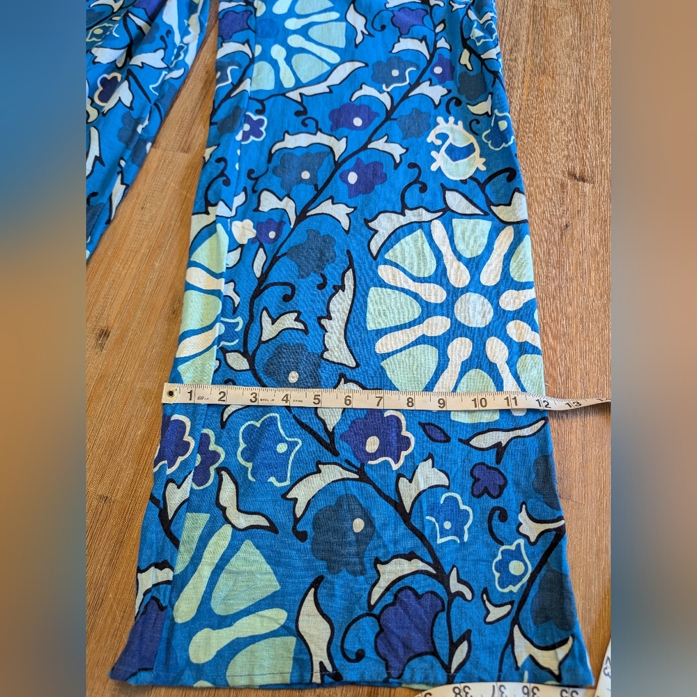 RHODE Blue & Aqua Floral Wide-Leg Jumpsuit - Picture 12 of 15